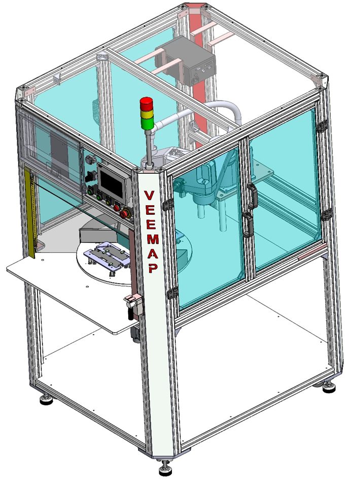 Single semi-automatic assembly station with operator access